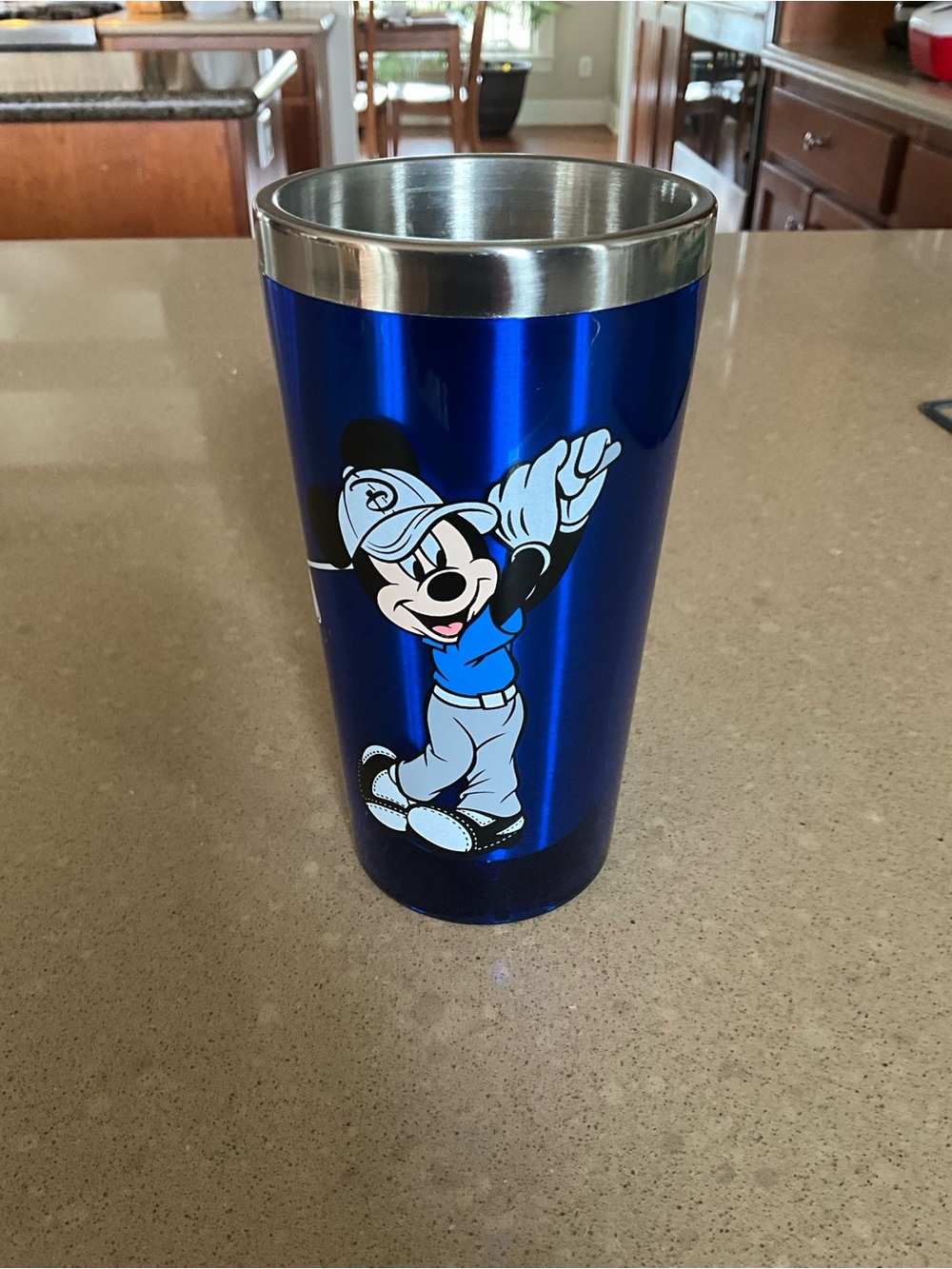 Disney Blue Stainless Steel Mickey Mouse Golf Travel Tumbler